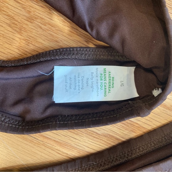 Aerie Wide Rib Cut Out One Shoulder Ring One Piece Swimsuit Size Large - Picture 5 of 5